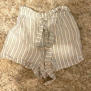 Free People Striped Paperbag Shorts